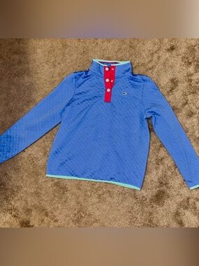 Vineyard Vines Diamond Quilted Snap Placket in Breaker Blue